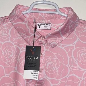 YATTA GOLG PINK WHITE ROSA BELLA POLO SHIRT SIZE 2XL NWT